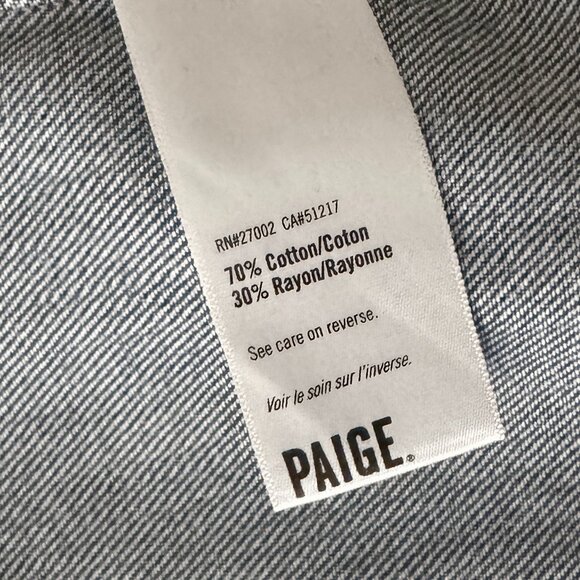 PAIGE AVELINE DISTRESSED DENIM JACKET FALL SOFT CHIC MEDIUM - Picture 8 of 10